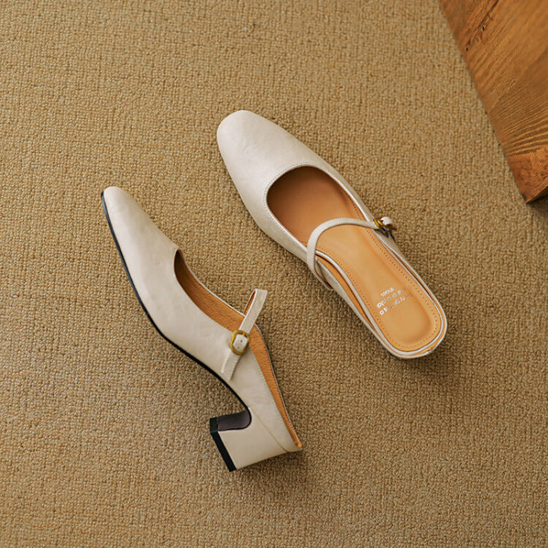 Vian Genuine Leather Mules  Liora Lane Boutique