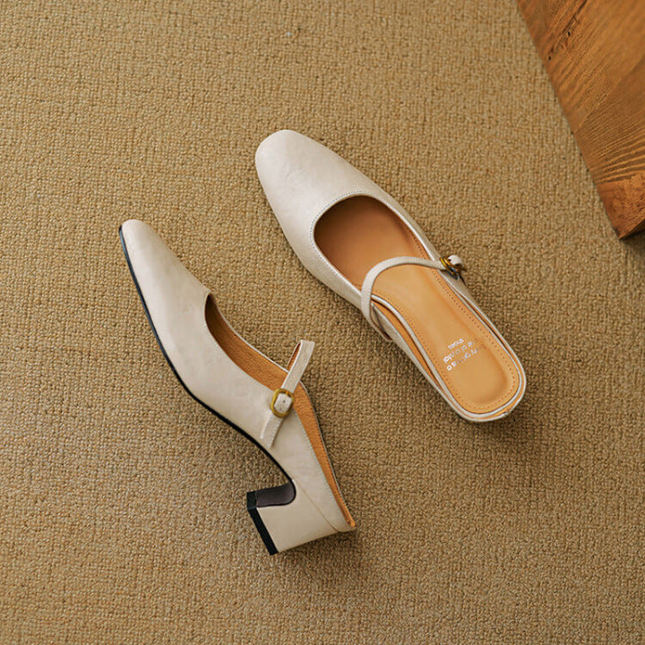 Vian Genuine Leather Mules  Liora Lane Boutique