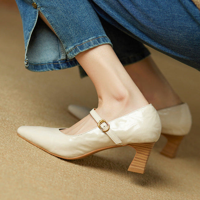 Estel Genuine Leather Heels  Liora Lane Boutique