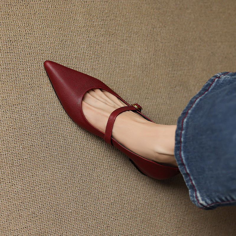 Delia Genuine Leather Heels  Liora Lane Boutique