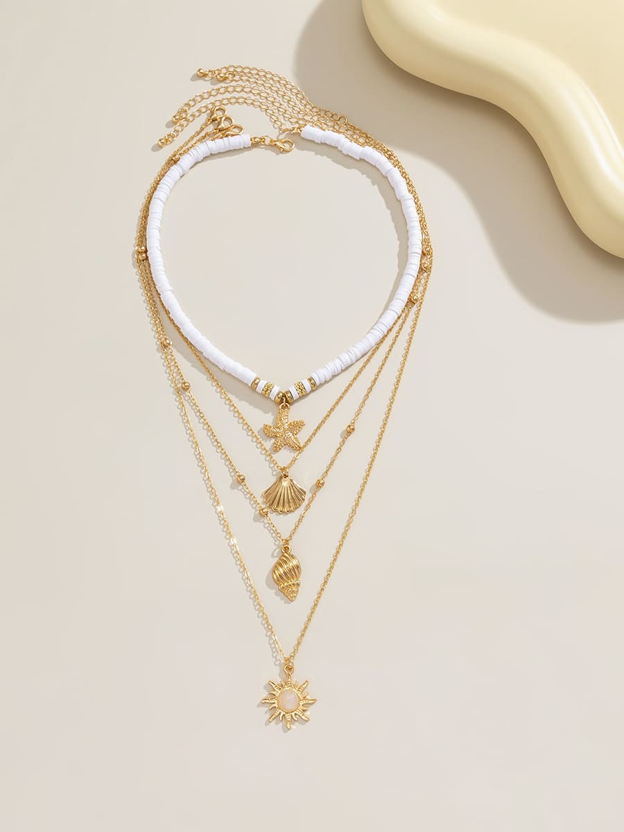 Gold Multi-Layer Starfish Necklace with South Pacific Shell Jasmine's Boutique Australia