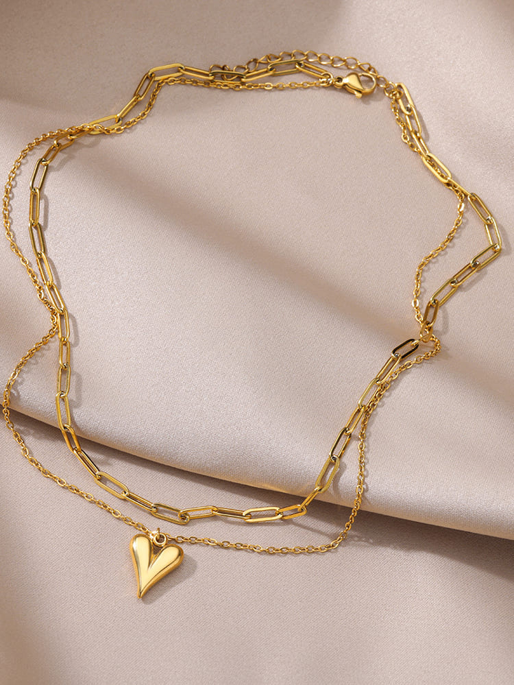 Necklace with Irregular Chain Industrial Chic Heart Jasmine's Boutique Australia