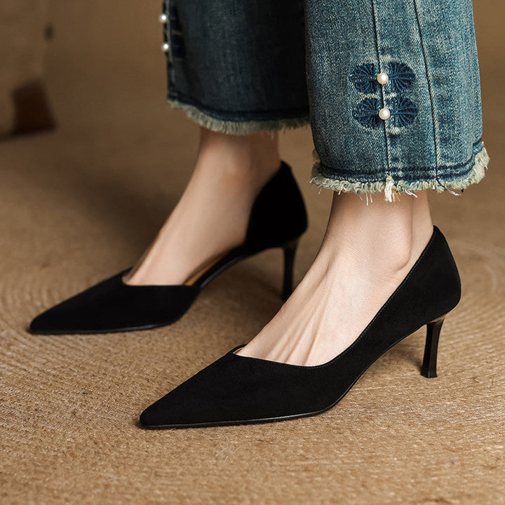 Nuva Genuine Leather Heels  Liora Lane Boutique  Black / 9.5 99.99