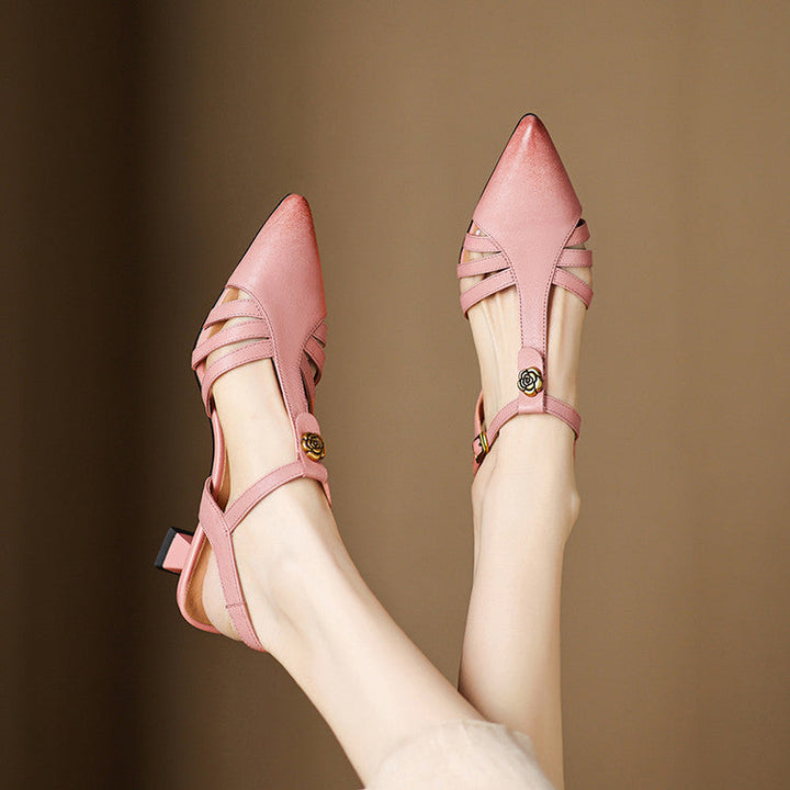 Viara Genuine Leather Heels  Liora Lane Boutique