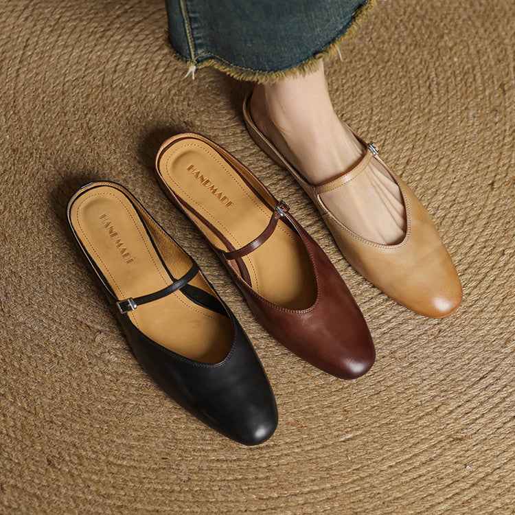 Merisa Genuine Leather Mules  Liora Lane Boutique