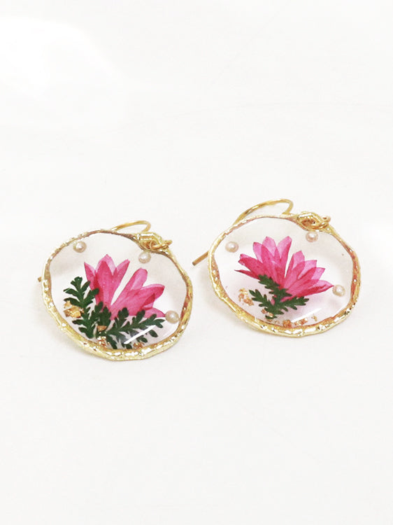 Dried flower earrings in retro country style Jasmine's Boutique Australia