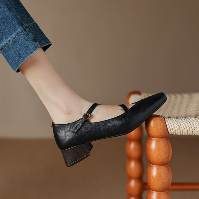 Evra Genuine Leather Heels  Liora Lane Boutique  Black / 9.5 109.99