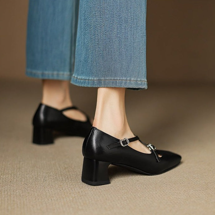 Ciora Genuine Leather Heels  Liora Lane Boutique