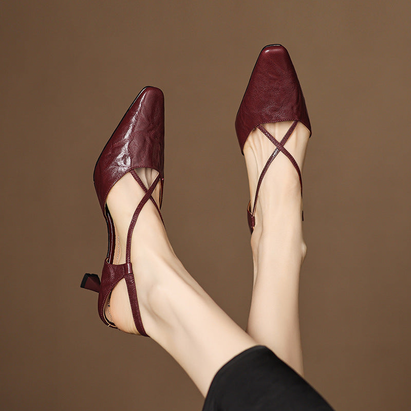 Velta Genuine Leather Heels  Liora Lane Boutique