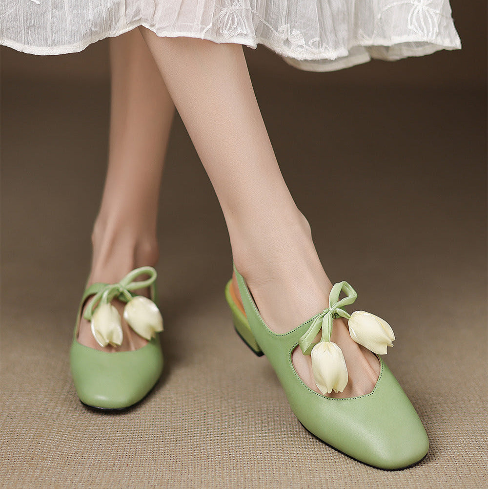 Tulip Genuine Leather Slingbacks  Liora Lane Boutique