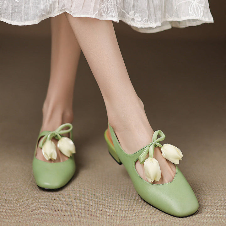 Tulip Genuine Leather Slingbacks  Liora Lane Boutique