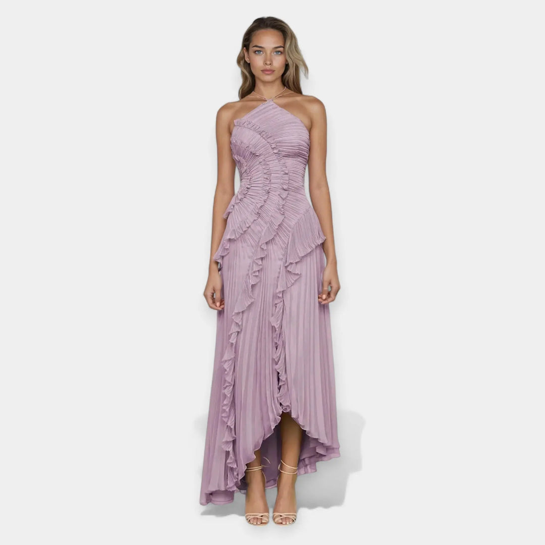 Lilac Midi Dress with Ruffled Adjustments Jasmine's Boutique Australia