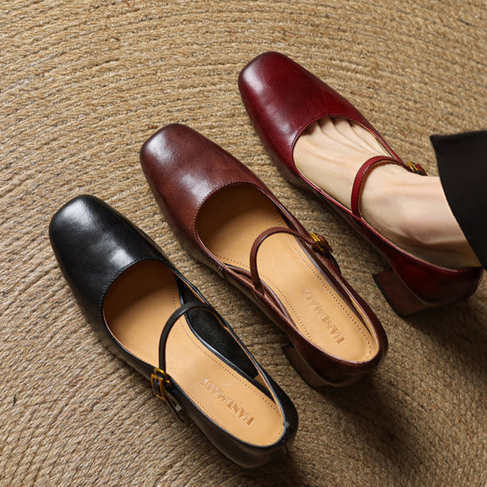 Lenara Genuine Leather Heels  Liora Lane Boutique