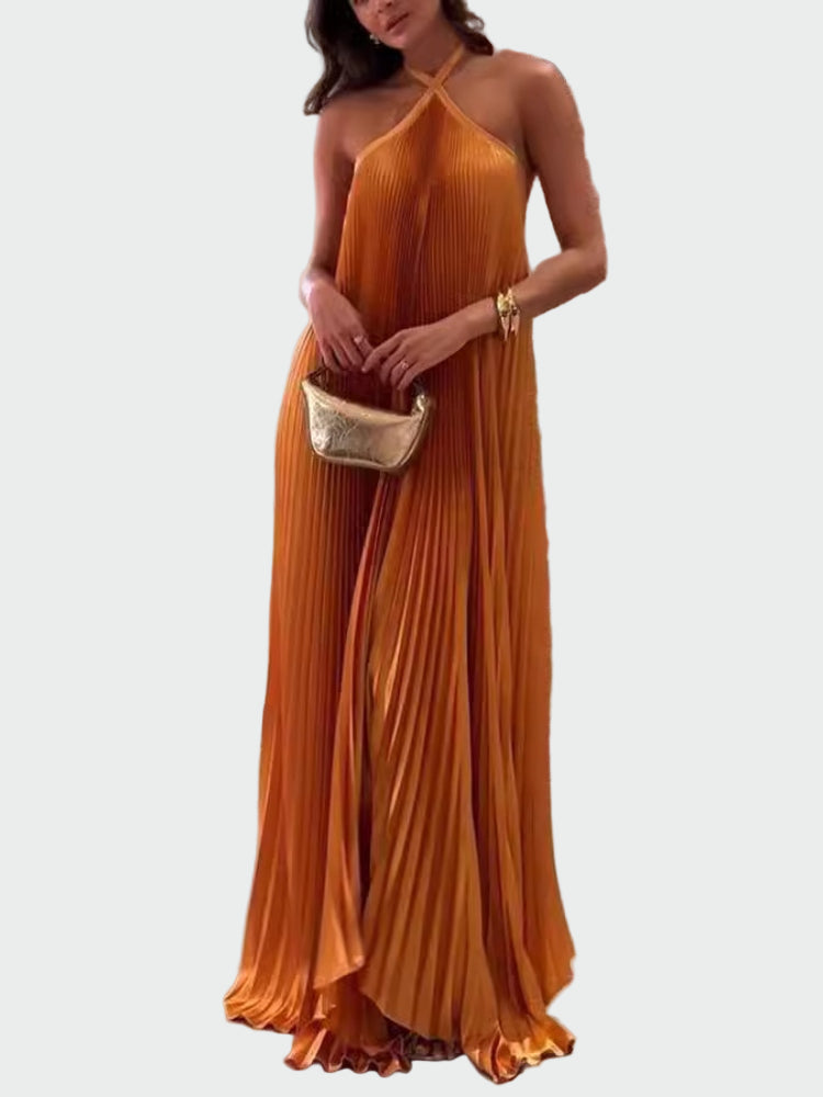 Pleated Halter Backless Dress Jasmine's Boutique Australia