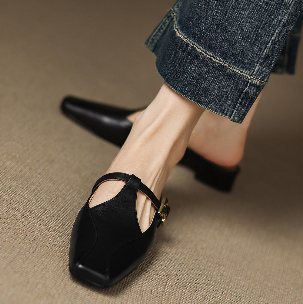 Keva Genuine Leather Mules  Liora Lane Boutique