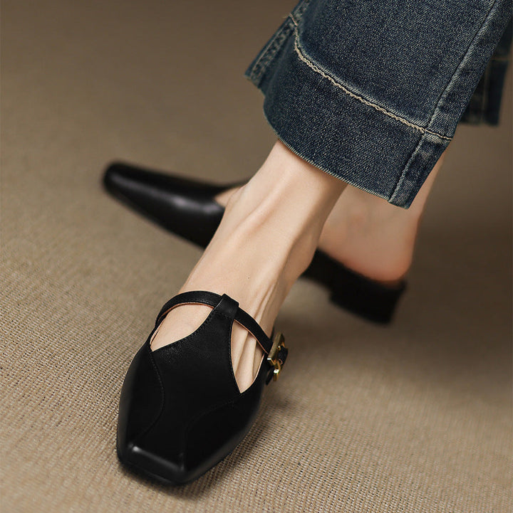 Keva Genuine Leather Mules  Liora Lane Boutique