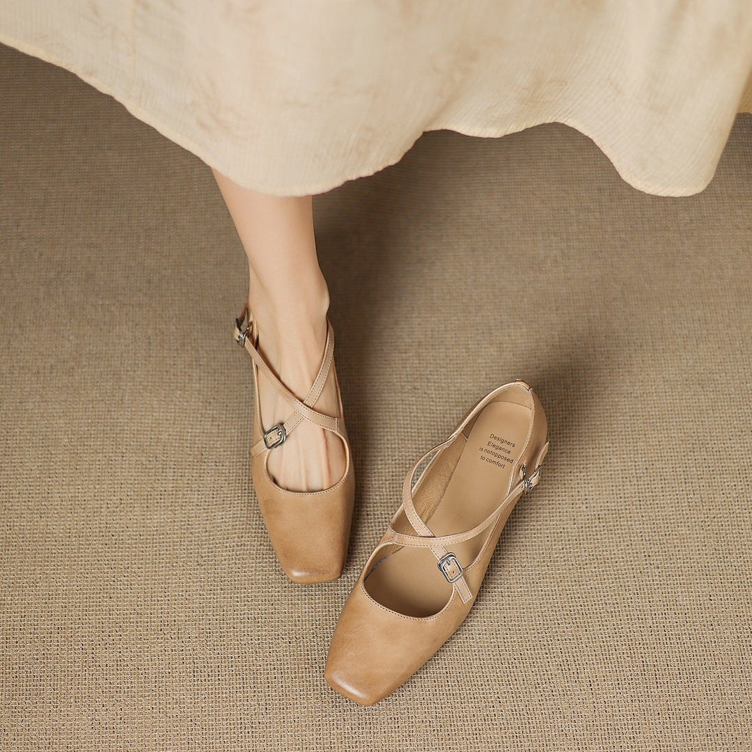 Ciora Genuine Leather Heels  Liora Lane Boutique