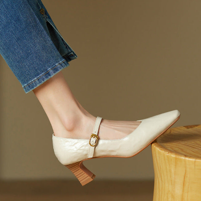 Estel Genuine Leather Heels  Liora Lane Boutique