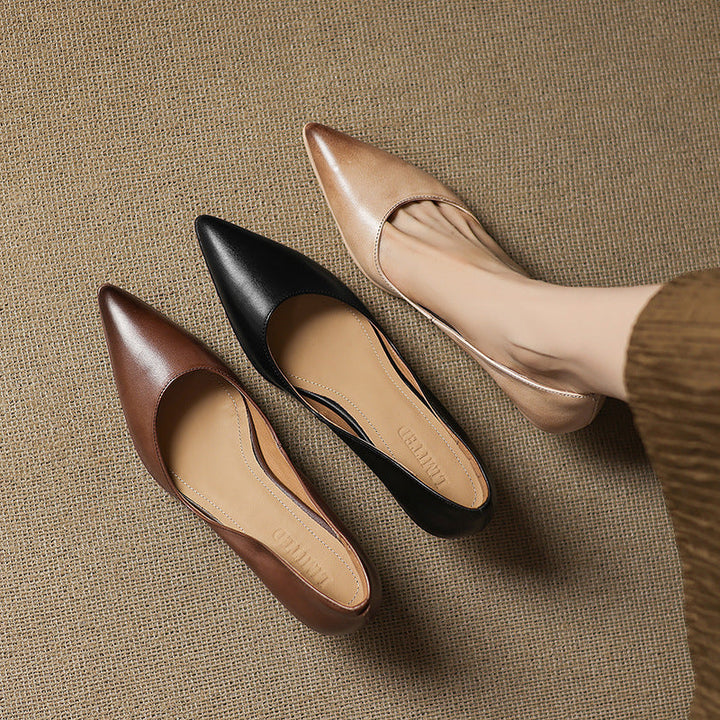 Elyia Genuine Leather Heels  Liora Lane Boutique