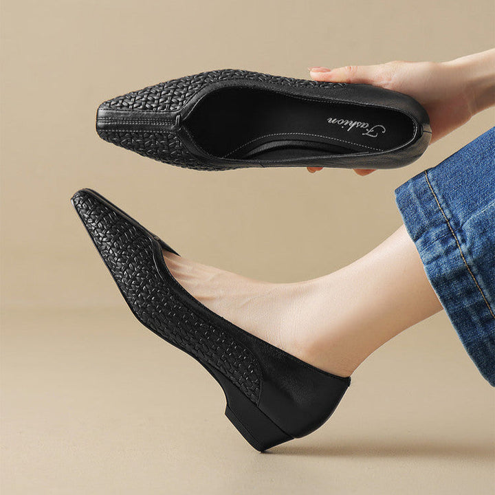 Morissa Genuine Leather Heels  Liora Lane Boutique  Black / 9.5 84.99