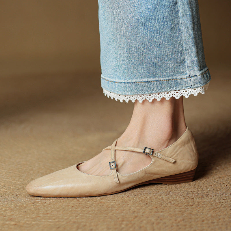 Eclan Genuine Leather Flats  Liora Lane Boutique