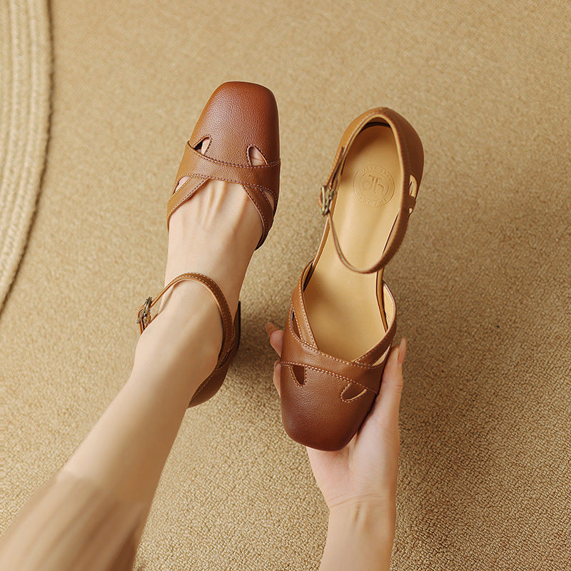 Zolain Genuine Leather Sandals  Liora Lane Boutique  Brown / 9.5 59.99