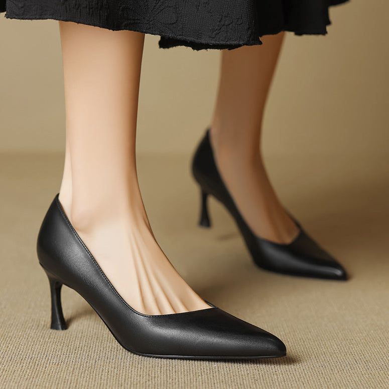 Noira Genuine Leather Heels  Liora Lane Boutique