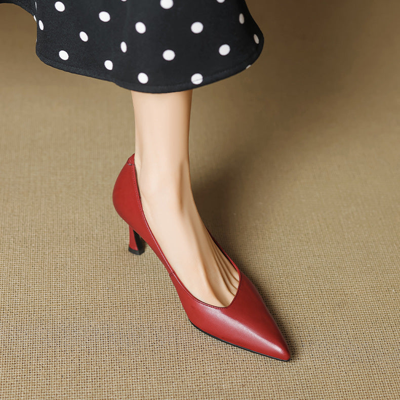 Noira Genuine Leather Heels  Liora Lane Boutique