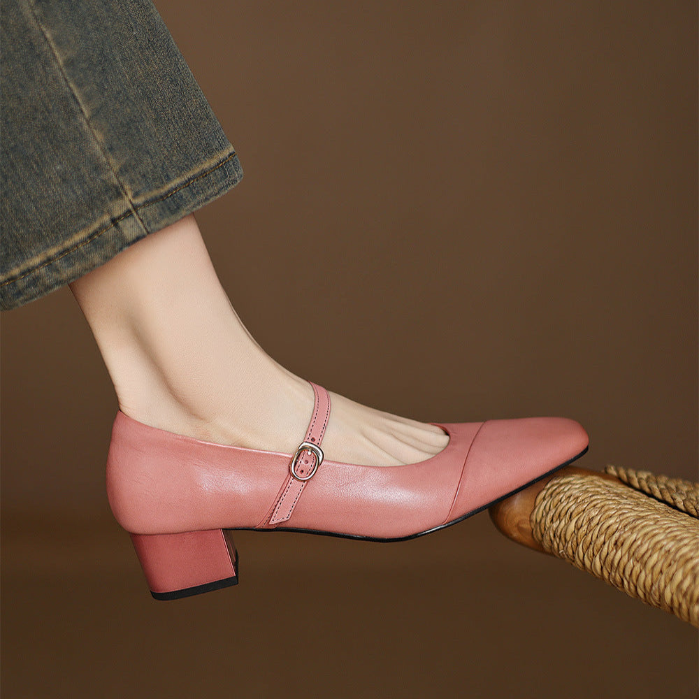 Clarette Genuine Leather Heels  Liora Lane Boutique