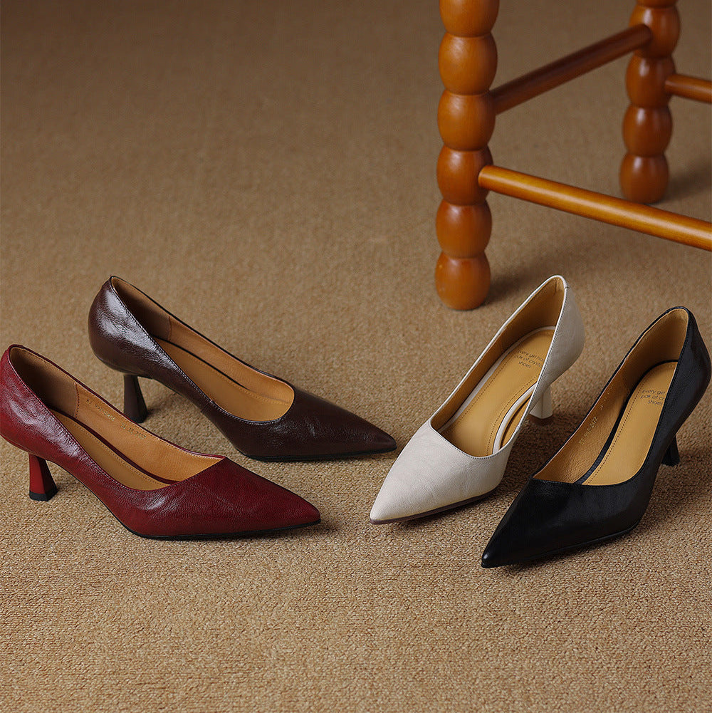 Elore Genuine Leather Heels  Liora Lane Boutique