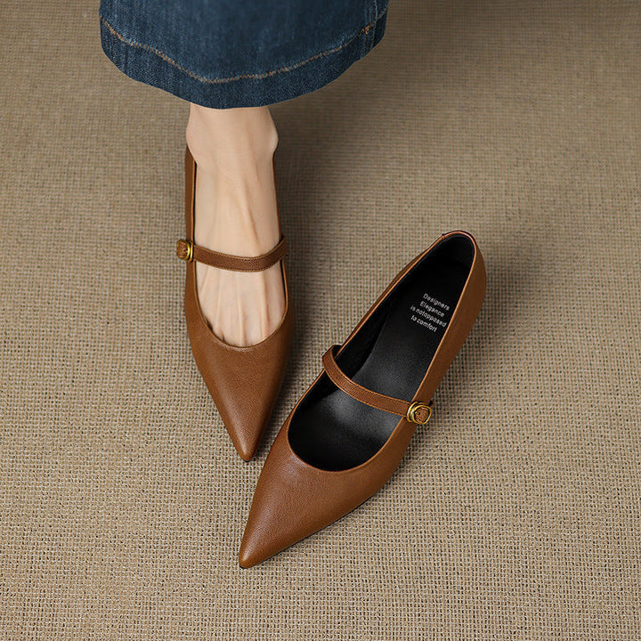 Delia Genuine Leather Heels  Liora Lane Boutique