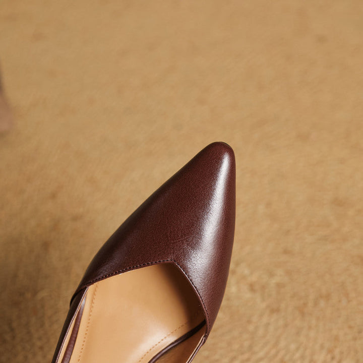 Zyne Genuine Leather Heels  Liora Lane Boutique