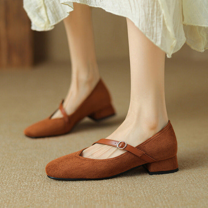 Elura Suede Heels  Liora Lane Boutique  Brown / 12.5 69.99