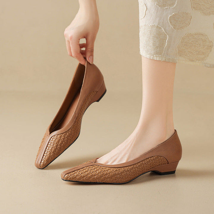 Morissa Genuine Leather Heels  Liora Lane Boutique  Brown / 9.5 84.99