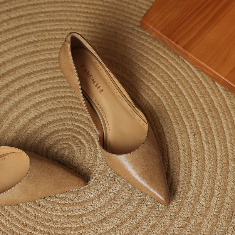 Carlen Genuine Leather Heels  Liora Lane Boutique