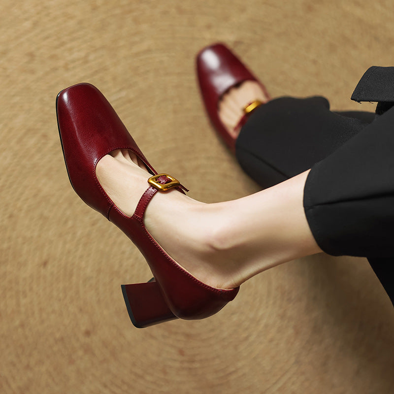 Olea Genuine Leather Heels  Liora Lane Boutique