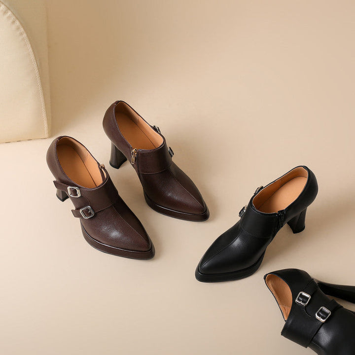 Nyrix Genuine Leather Heels  Liora Lane Boutique