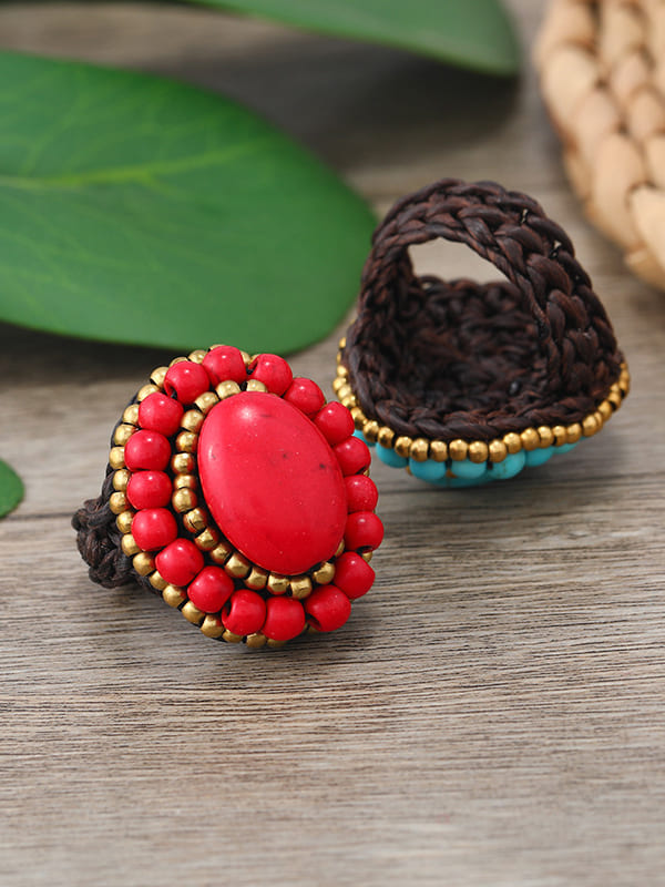 Turquoise Weave Ring Jasmine's Boutique Australia