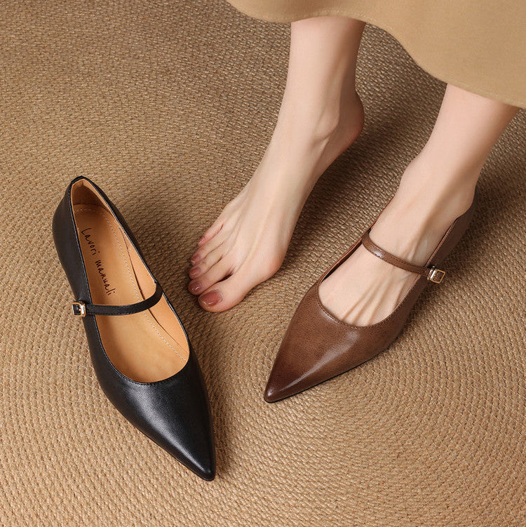 Felcia Genuine Leather Heels  Liora Lane Boutique