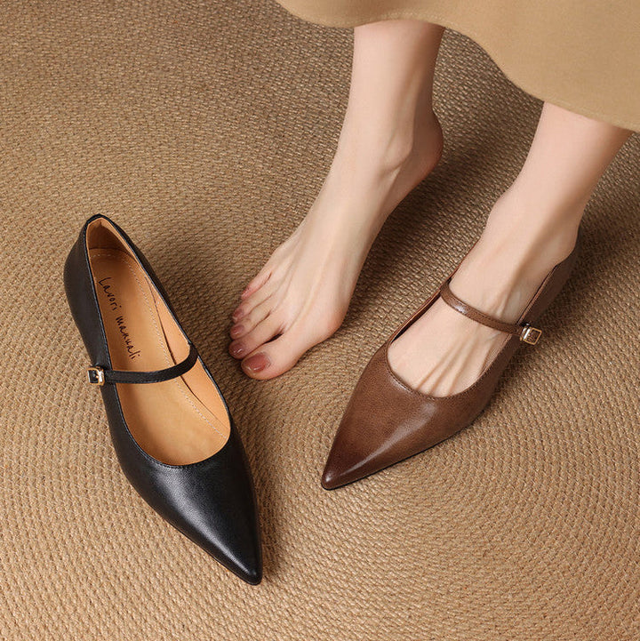 Felcia Genuine Leather Heels  Liora Lane Boutique