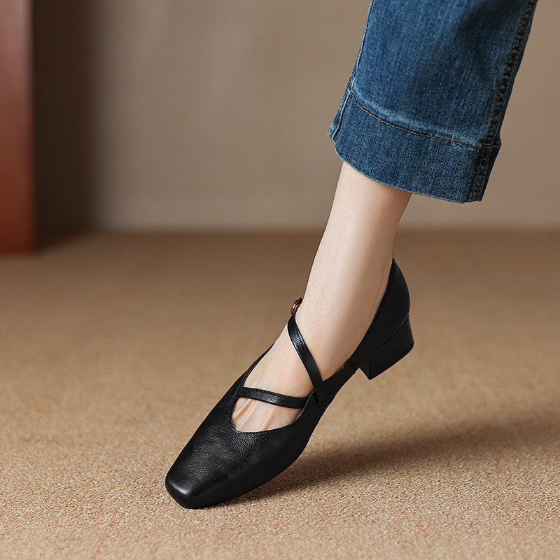 Evra Genuine Leather Heels  Liora Lane Boutique