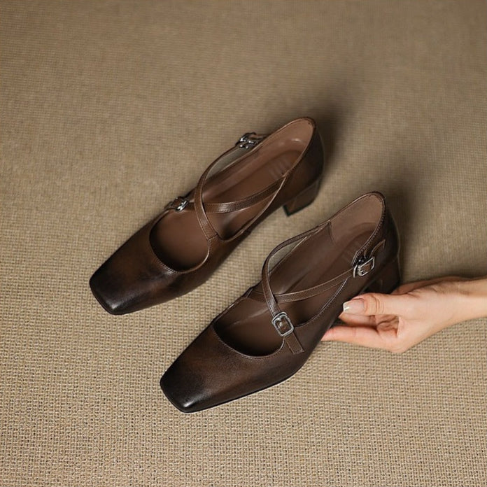 Ciora Genuine Leather Heels  Liora Lane Boutique