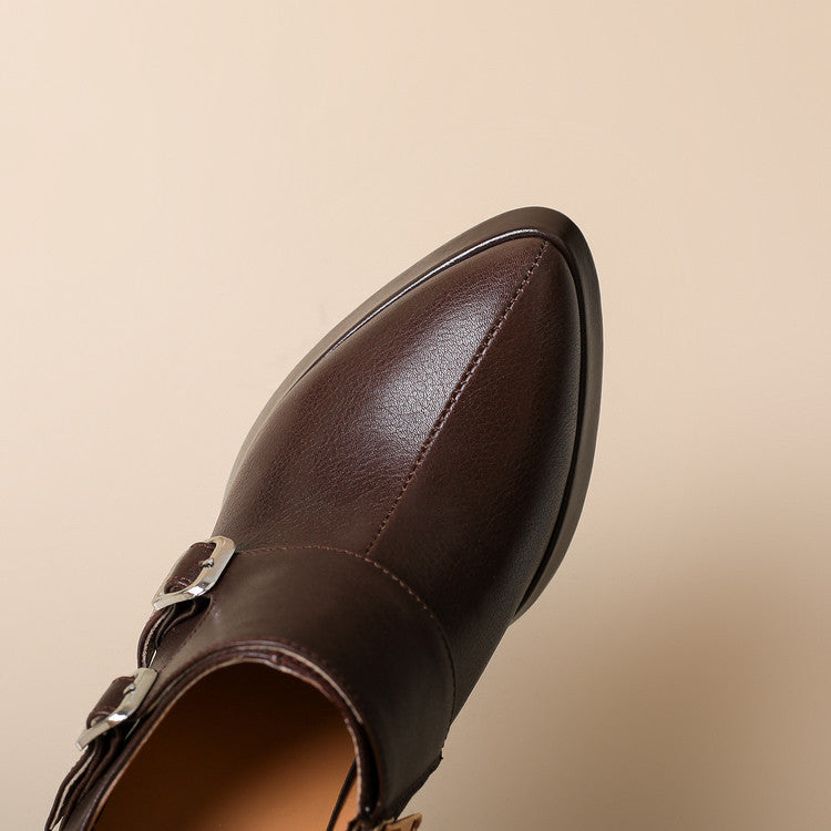 Nyrix Genuine Leather Heels  Liora Lane Boutique