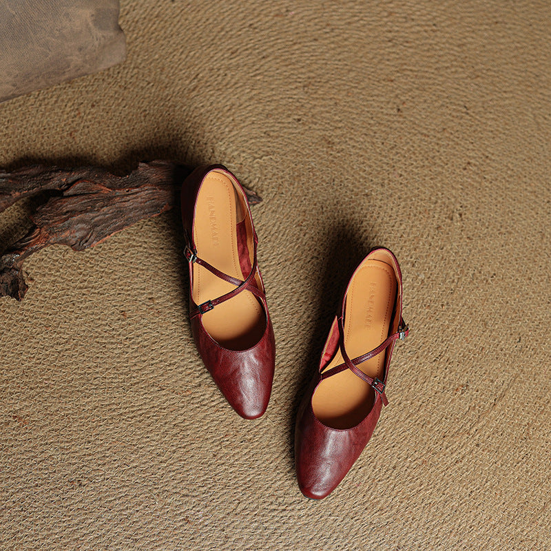 Eclan Genuine Leather Flats  Liora Lane Boutique
