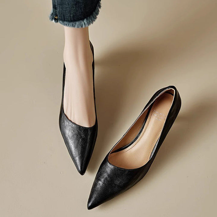 Elar Genuine Leather Heels  Liora Lane Boutique