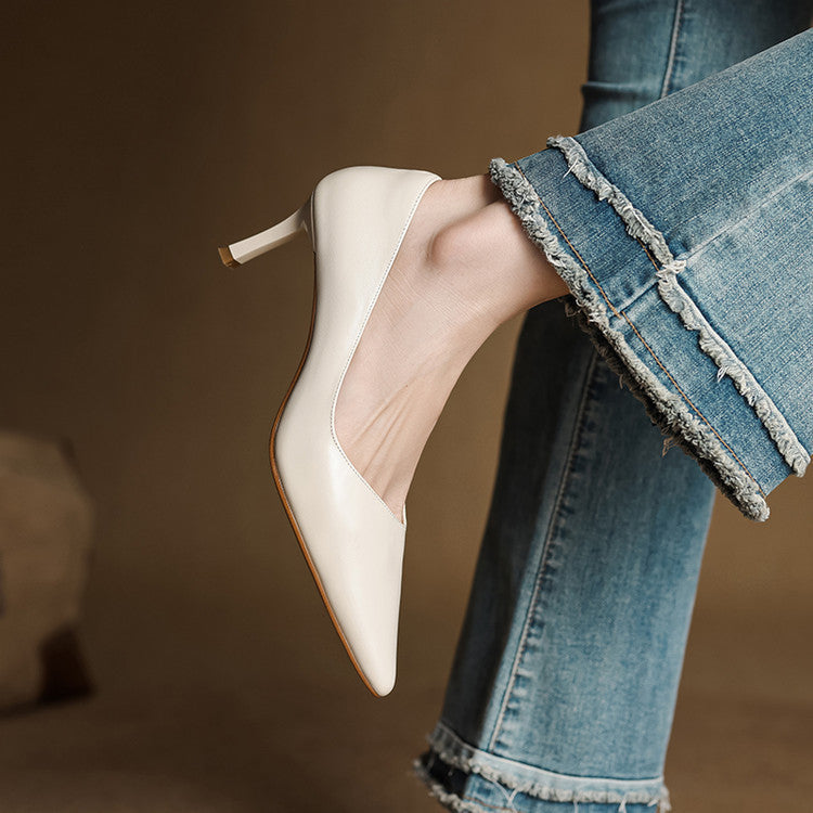 Nuva Genuine Leather Heels  Liora Lane Boutique