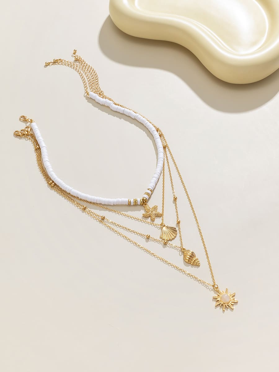 Gold Multi-Layer Starfish Necklace with South Pacific Shell Jasmine's Boutique Australia