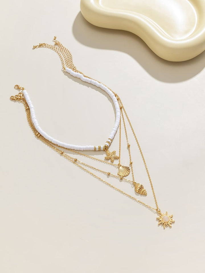 Gold Multi-Layer Starfish Necklace with South Pacific Shell Jasmine's Boutique Australia