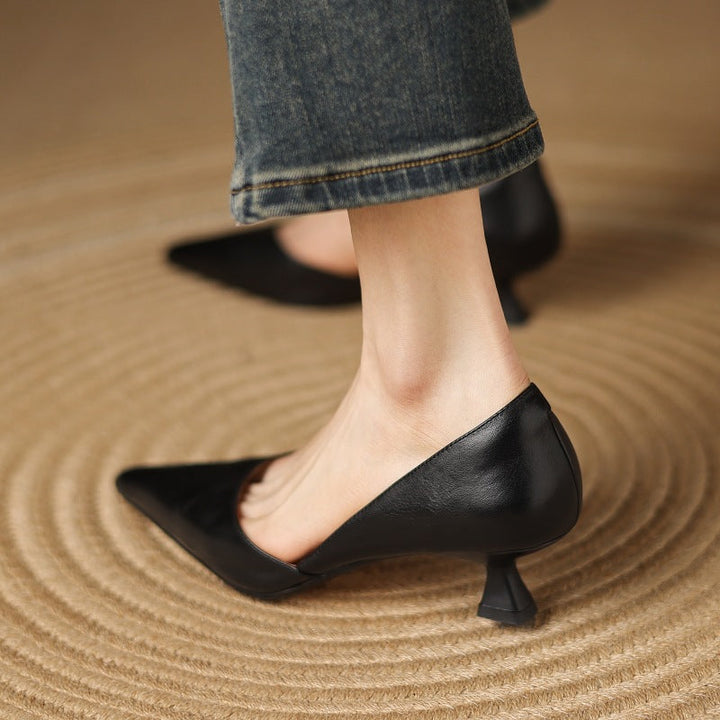 Carlen Genuine Leather Heels  Liora Lane Boutique