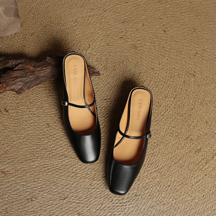 Esmer Genuine Leather Mules  Liora Lane Boutique